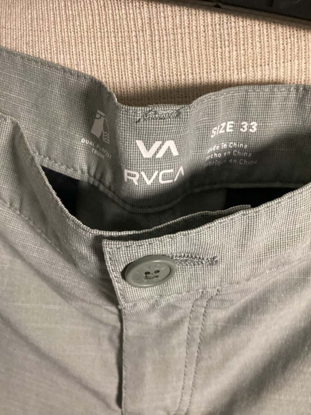 RVCA Dual Purpose Trunks Shorts Size 33 - Picture 2 of 3
